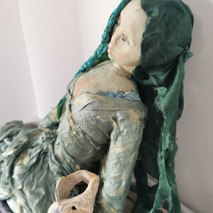 Seawitch, mermaid, softsculpture, art doll, recycled figure, home decor, nostalgic doll, art, collectors doll, ooak doll, authors doll image 6