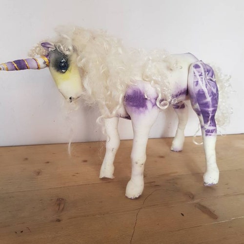 Unicorn softsculpture, cloth doll, art doll, fantasy creature, collectors heirloom, magical unicorn, shops home decor