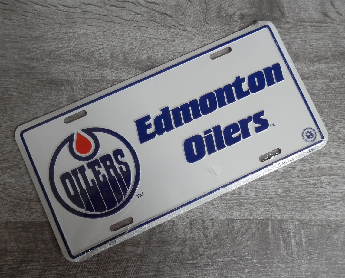Edmonton Oilers Metal License Plate Retro Logo NHL Etsy
