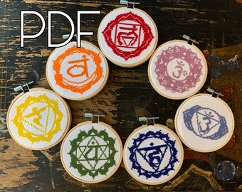 Chakra Cross Stitch Etsy