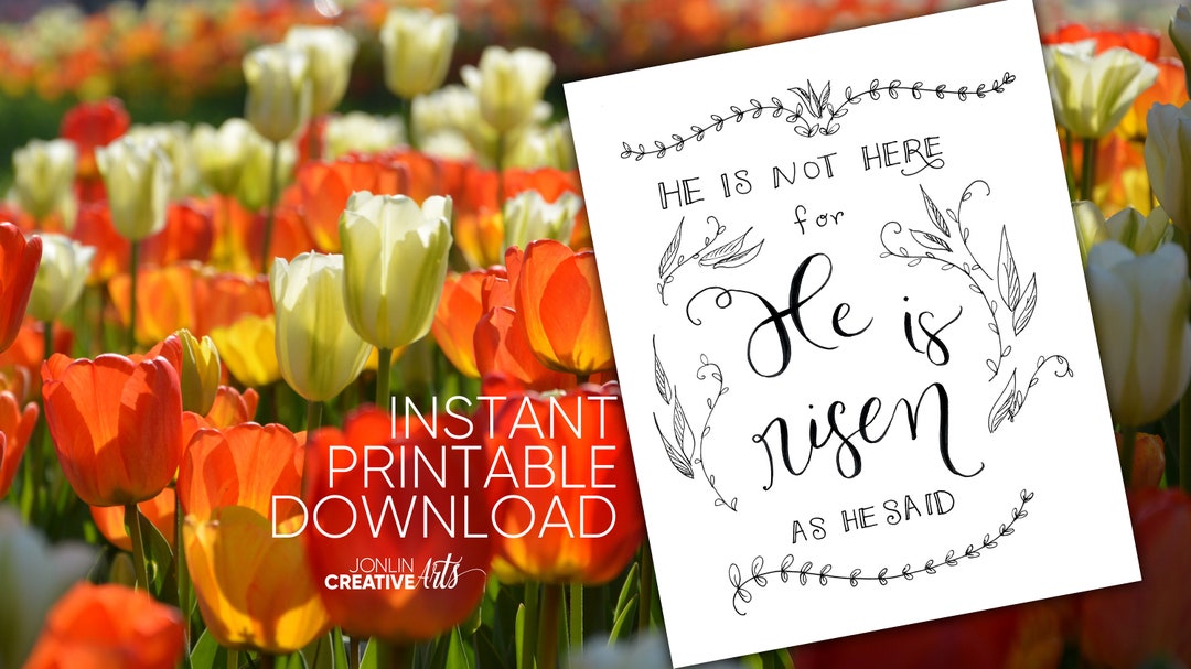 Digital Download! He is Risen / Printable / Easter / Resurrection ...
