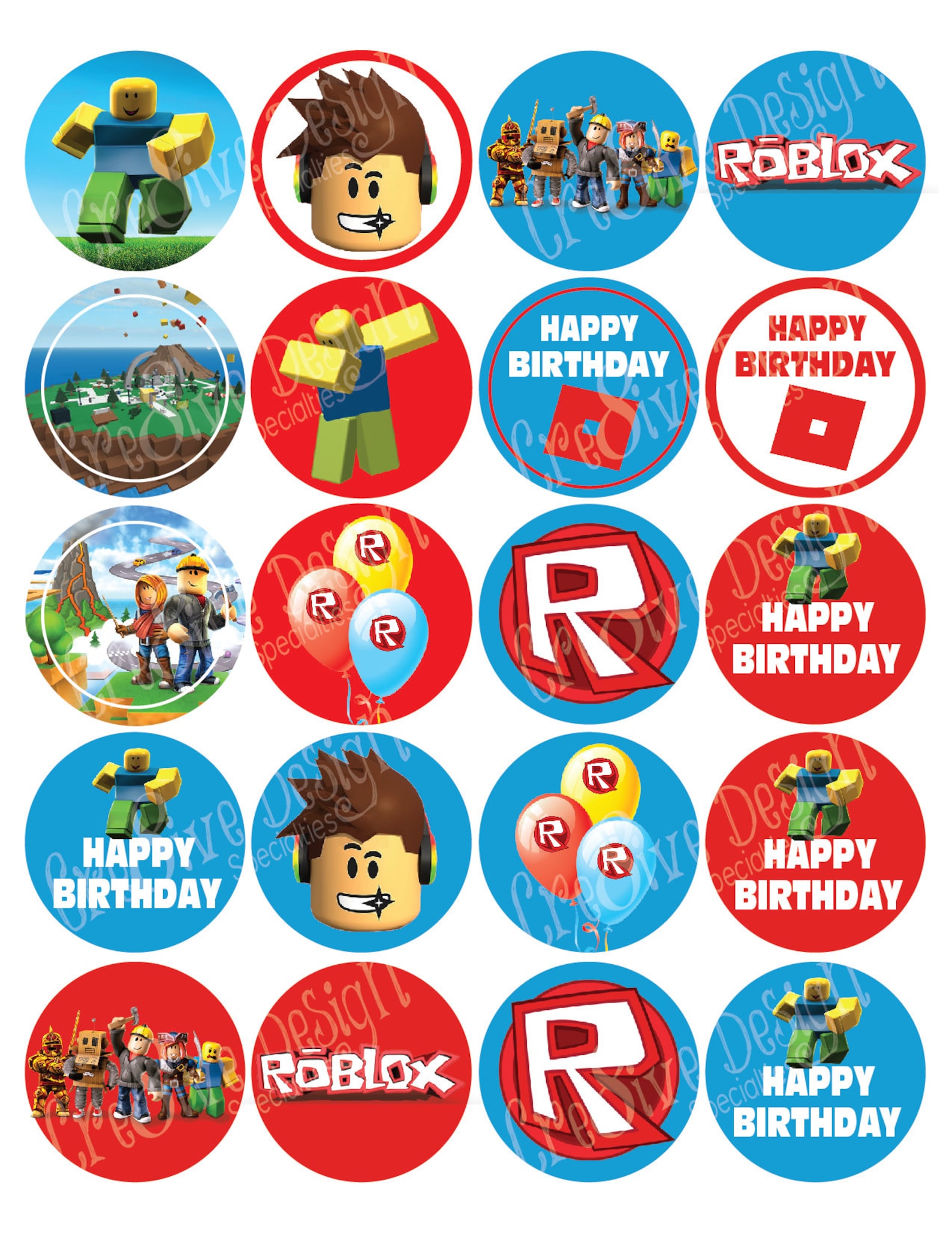Roblox Free Printable Cupcake Toppers