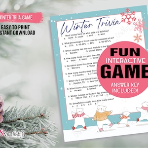 Winter Trivia Game: Fun Snow Day Activity (Instant Download)