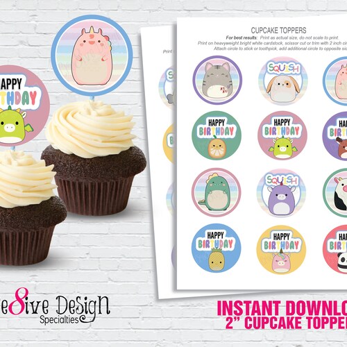 Squishmallow Cupcake Toppers 