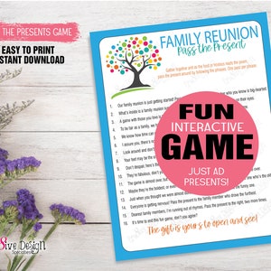 Pass The Present Reunion Game, Pass the Present Printable, Pass the Parcel Game, Reunion Party Game, Group Game, Instant Download