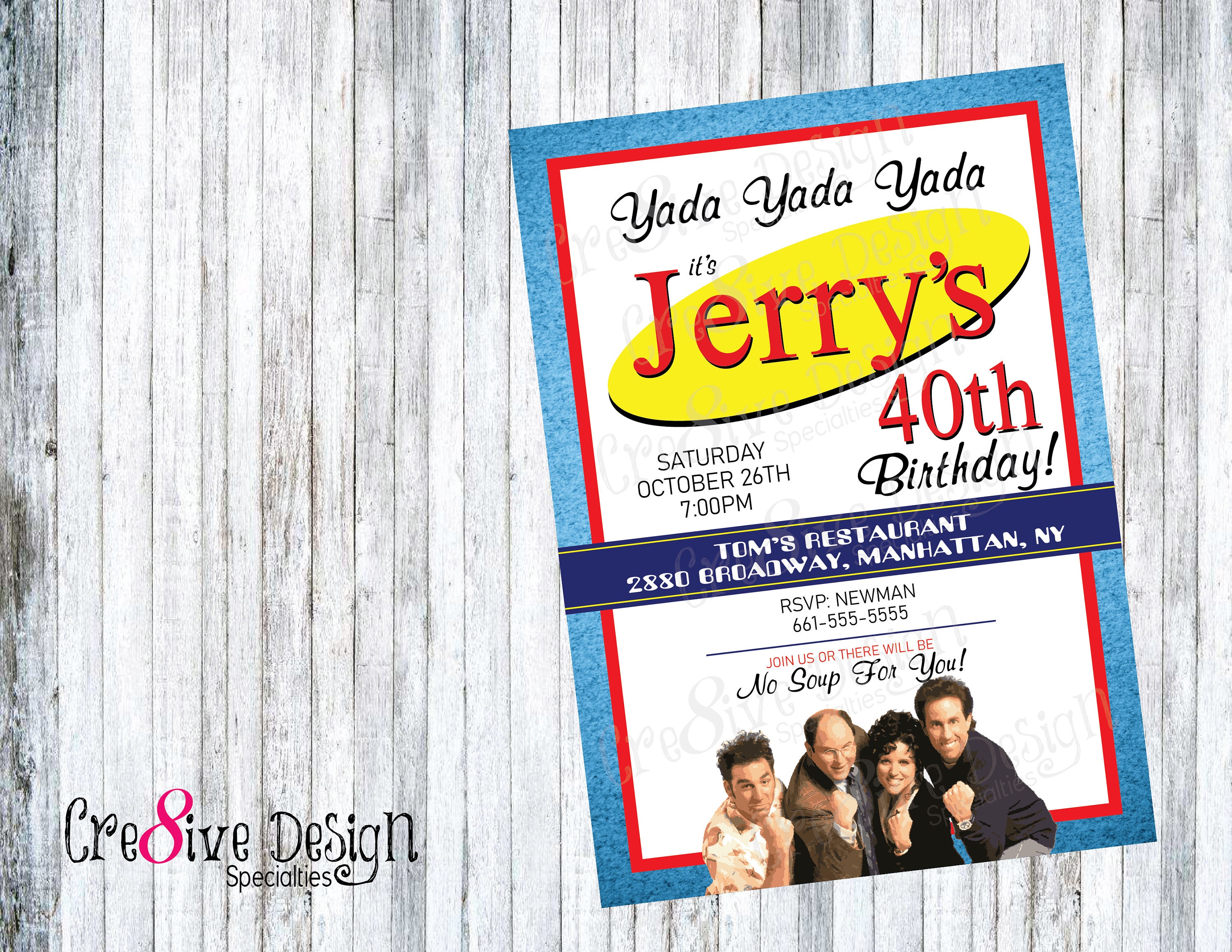 SEINFELD SITCOM Birthday Printable Invitation Digital File | Etsy