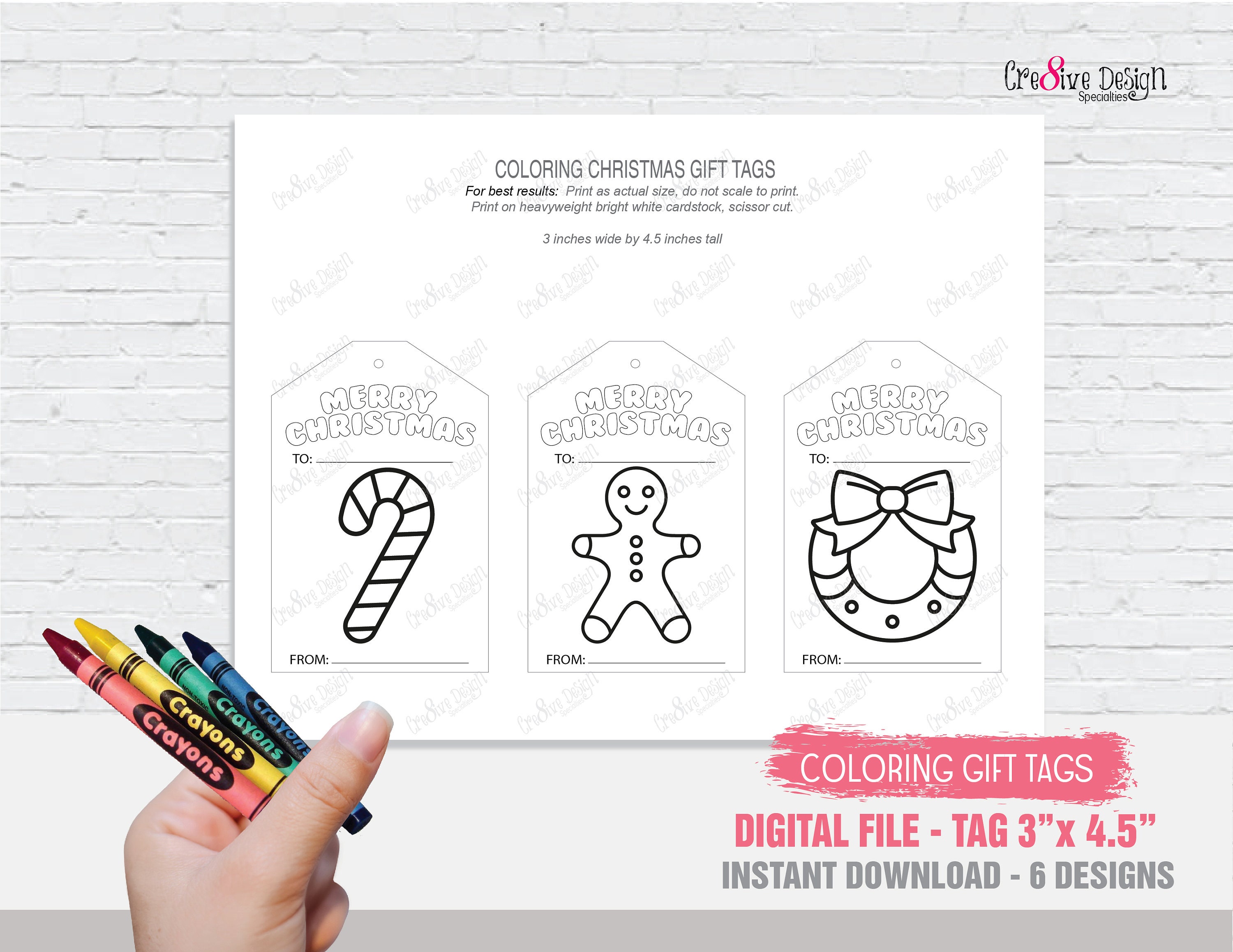 Coloring Gift Tags for Christmas Gifts Kids Christmas - Etsy