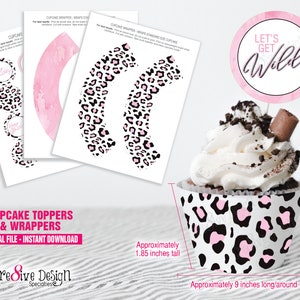 Envoltorios y toppers de CUPCAKE LEOPARDO, Cumpleaños de guepardo leopardo, Cupcakes de guepardo leopardo, Leopardo, Guepardo, Descarga instantánea, Archivo digital