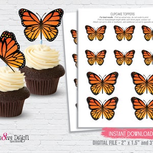 Edible Monarch Butterflies, Double-sided 3D Wafer Paper Small Monarch  Butterflies for Cakes, Cupcakes or Cookies 