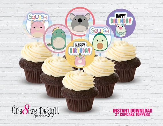 squishmallow cupcake toppers