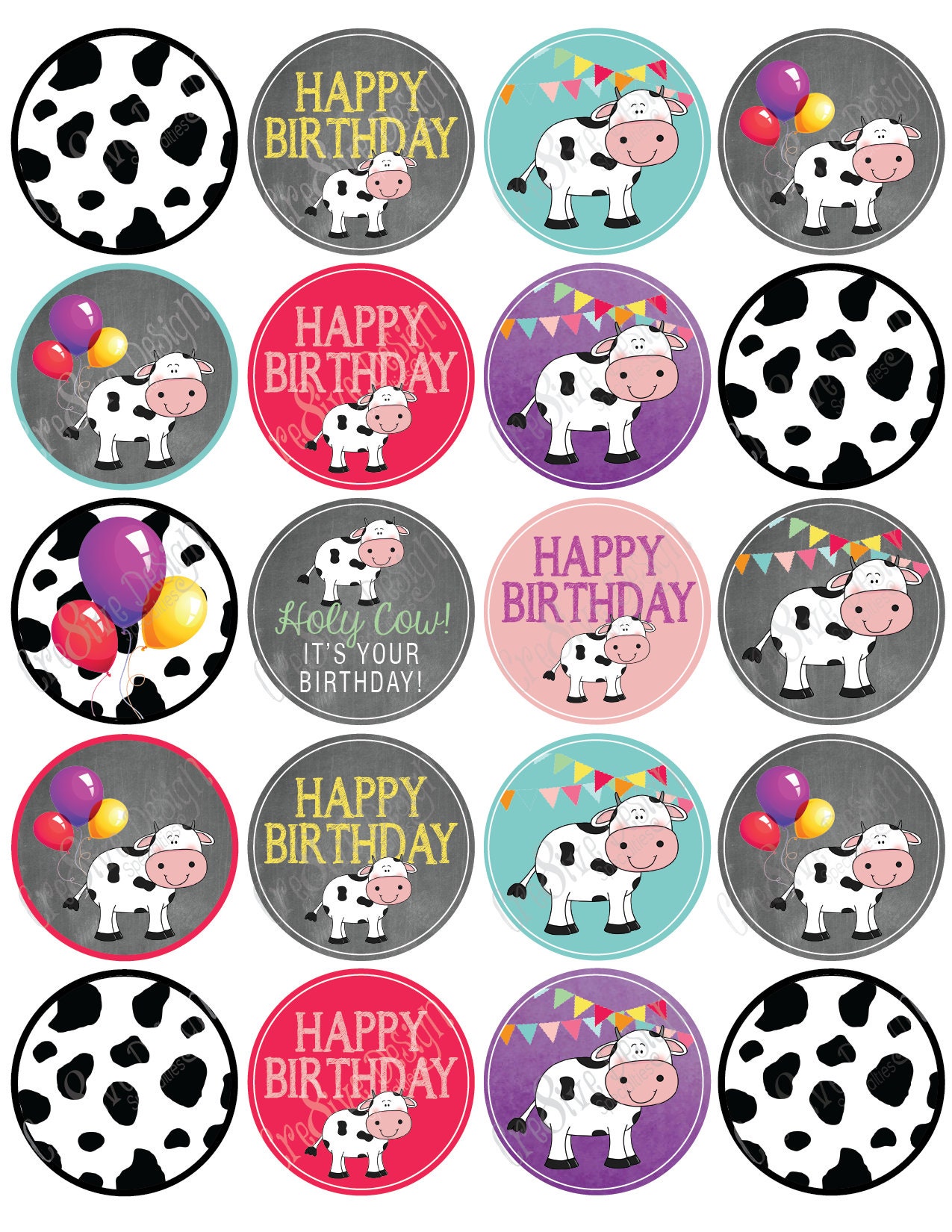 Téléchargement instantané Highland Cow Cupcake Toppers, Boys Editable Brown  Cow Print Cupcake Toppers, Printable Cow Birthday Toppers, Cow Party Decor  -  France