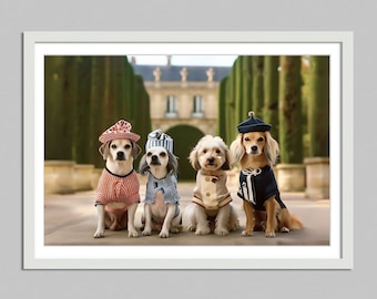 Pobierz cyfrowo paris - psy Wall Art, psy Print, psy Poster, Luxury Lifestyle Photography, High Society Print dog wall art decor
