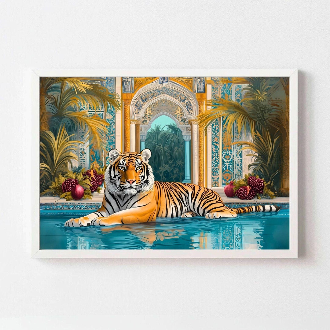 Chic Persian Tiger In Palace Digital Download Tiger Wall Art High Life 