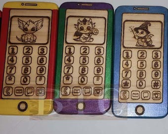 Wooden Toy Smart Phone - Play phone