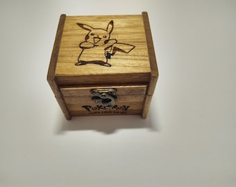 Pokemon Keepsake Box - Pikachu, Squirtle, Bulbasaur Box - Pokemon Woodburn Box - Jewelry Box - Keepsake Box