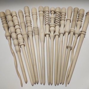 10 Unfinished Assorted Movie Inspired Wooden Wands - Magic Wands