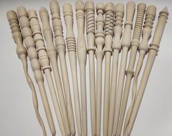 10 Unfinished Assorted Movie Inspired Wooden Wands - Magic Wands
