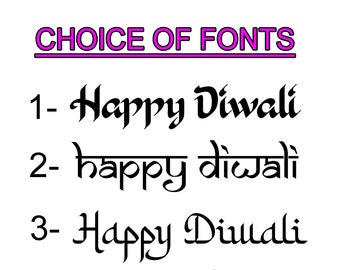 6 x Happy Diwali / Greetings Sticker Custom  / Word Cut-Vinyl Decal