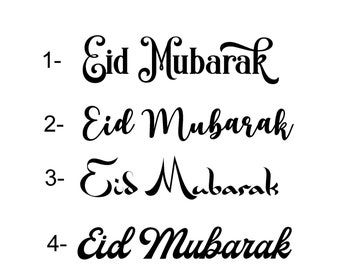 6 x Eid Mubarak / Greetings Sticker Custom  / Word Cut-Vinyl Decal