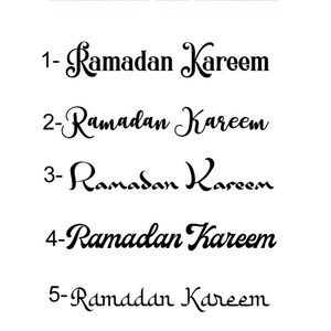 6 x Ramadan Kareem or Ramadan Mubarak Greetings Stickers/ Word Cut-Vinyl Decal