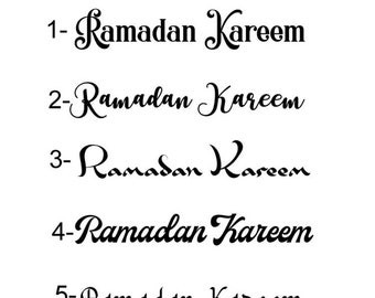 6 x Ramadan Kareem or Ramadan Mubarak Greetings Stickers/ Word Cut-Vinyl Decal