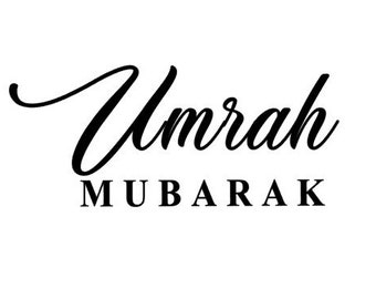 6 x Umrah Mubarak  Decals/stickers/Name Word Cut Vinyl Decal