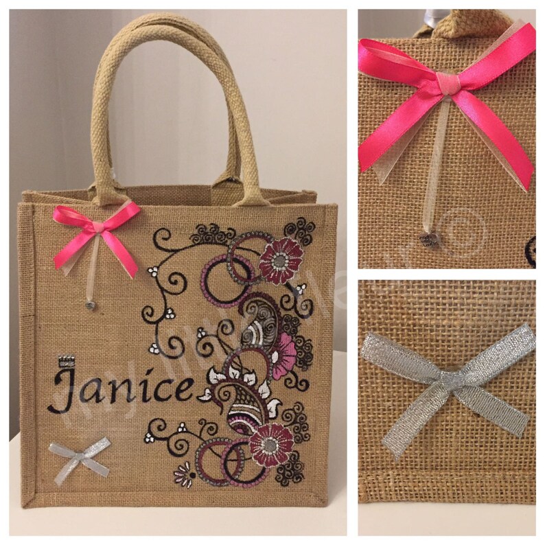 Personalised Jute bags Medium size 30cmx30cmx20cm Etsy