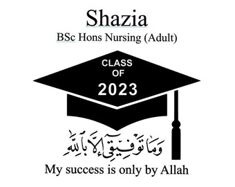 1 x Personalised Graduation Decal 2023 arabic/Sticker /Name Word Cut Vinyl Decal Balloons crafts gifts