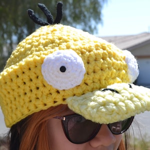 Psyduck inspired slouchy beanie