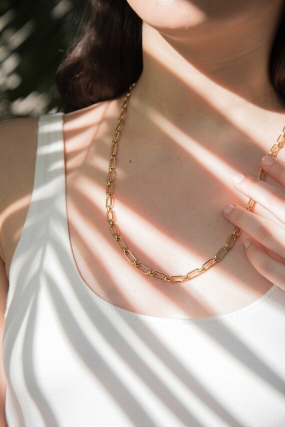 Gold Plated Link Chain Necklace