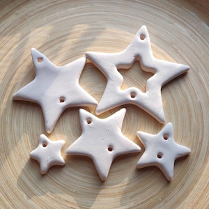 set stelline ceramica da dipingere, decorazioni per bambini per la casa, decori albero di natale, regali per invitati a cena, cortesie casa