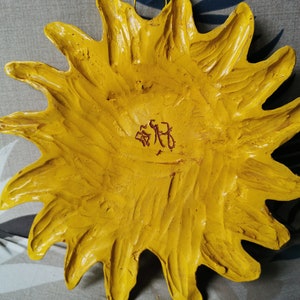 Italian ceramic sun plaques, Italy pottery sun, ceramic sun face, sun and moon ornaments,sun ornament yellow sun handmade, sun wall hanging image 3