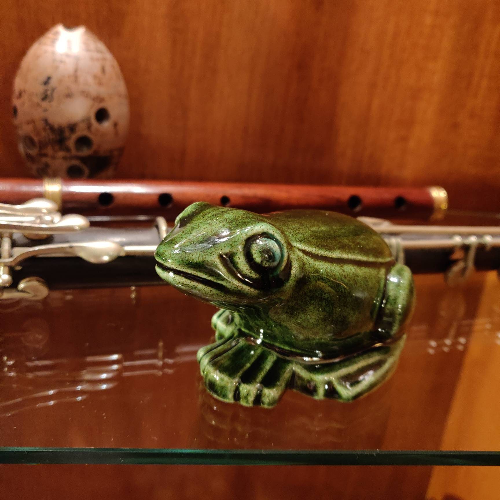 Rana Decorativa Divertente Con Griglia - Statua In Pietra Artificiale Verde, 17 Cm