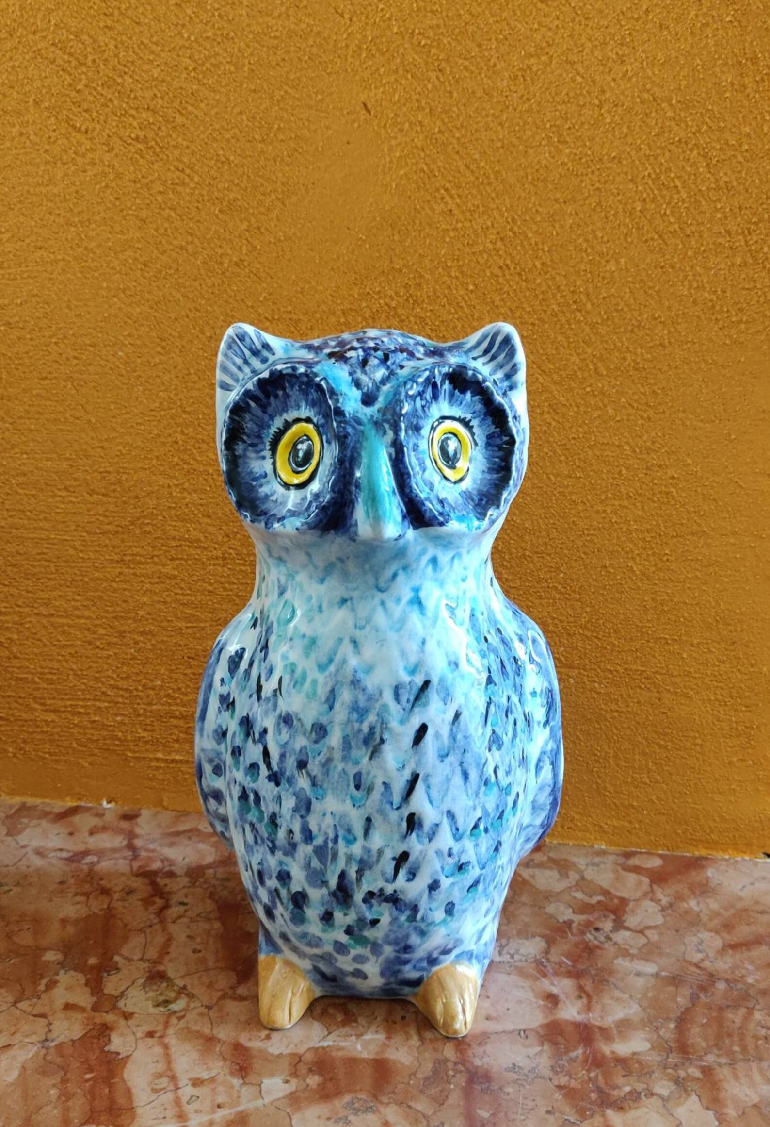 Handpainted Ceramic Owl Decorative Owl for Furniture Etsy
