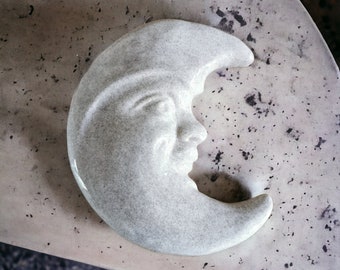 Luna ceramica , luna da appendere, sole e luna decorazioni, decori da parete luna e sole, luna fatta a mano, luna decorativa, luna murale