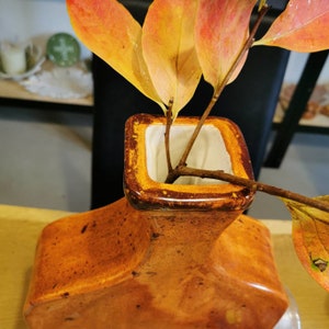 Khaki Ceramic Vases, flowerpot orange, Cut Flower Ceramic Vase, Contemporary Ceramic Vase, Autumn Gift, Khaki Home Decor image 8