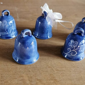Pink bells, blue bell, birth bell, ceramic bells, yellow bells, small bells, ceramic bells made in italy, handmade bells art from italy image 3