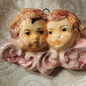 Ceramic little angels, couple of little angels for the bed, ceramic angels, small angels to give as gifts, little angels to hang, angel image 7