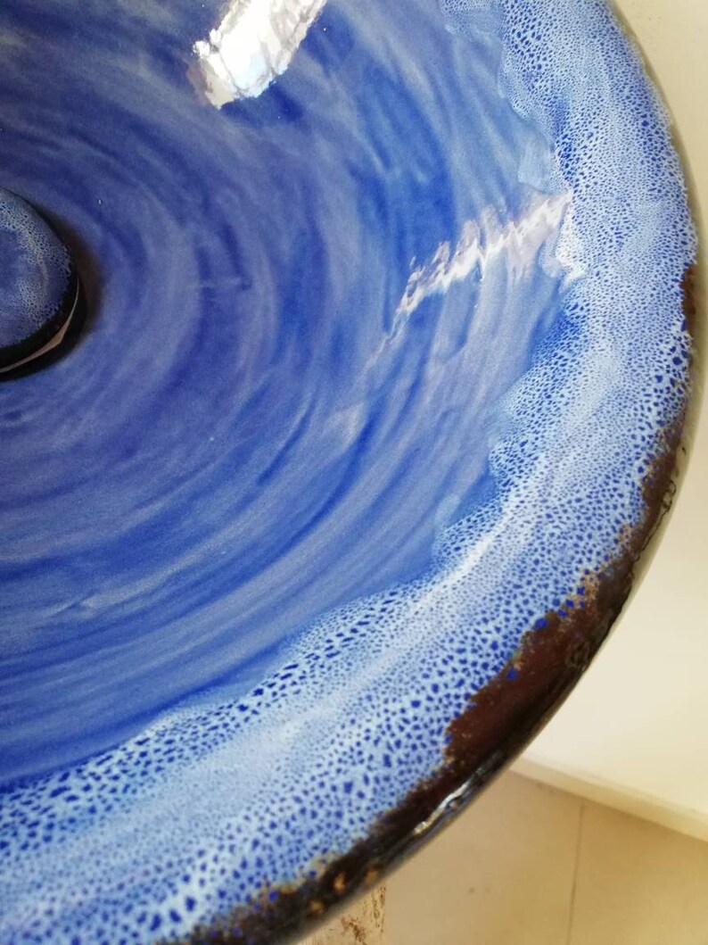 Ceramic wash basin, blue sink bowl, ceramic wash basin, ceramic sink, contemporary light blue sink, round ceramic sink, blue bathroom sink image 8