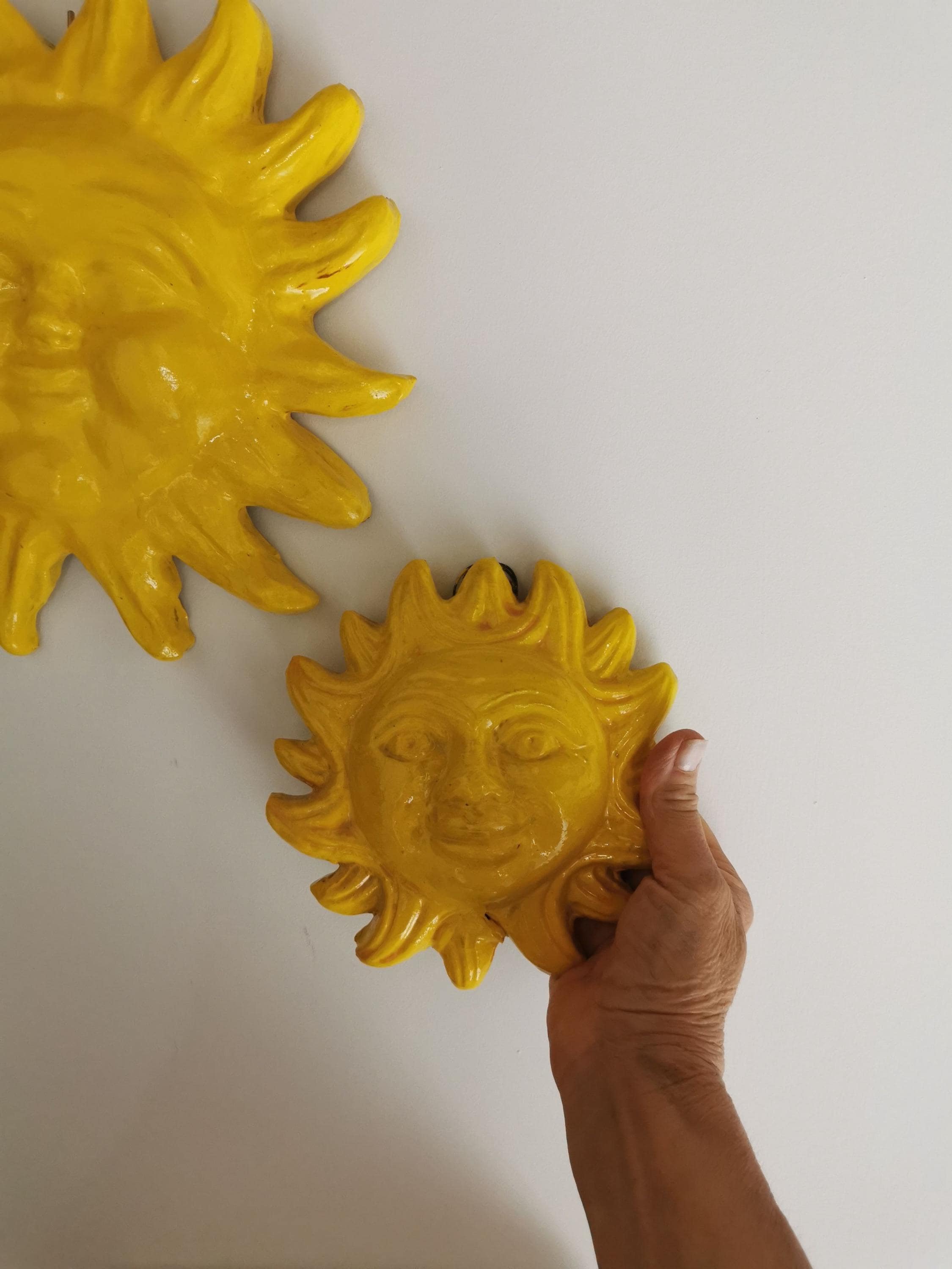 Ceramic Sun Plaques, Wall Decor Sun, Ceramic Sun Face, Sun and