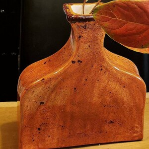 Khaki Ceramic Vases, flowerpot orange, Cut Flower Ceramic Vase, Contemporary Ceramic Vase, Autumn Gift, Khaki Home Decor image 7