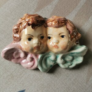 Ceramic little angels, couple of little angels for the bed, ceramic angels, small angels to give as gifts, little angels to hang, angel image 9