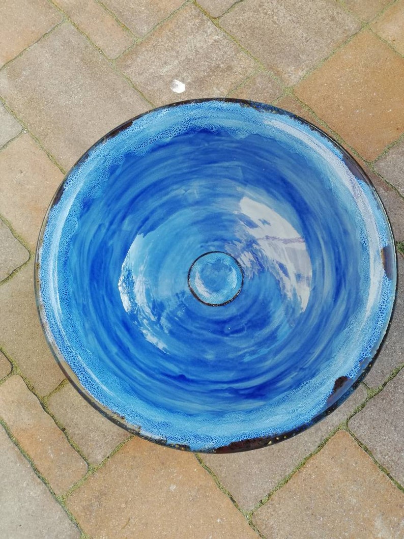 Ceramic wash basin, blue sink bowl, ceramic wash basin, ceramic sink, contemporary light blue sink, round ceramic sink, blue bathroom sink image 6