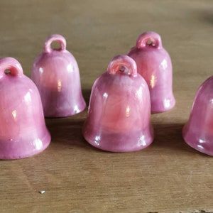 Pink bells, blue bell, birth bell, ceramic bells, yellow bells, small bells, ceramic bells made in italy, handmade bells art from italy image 7