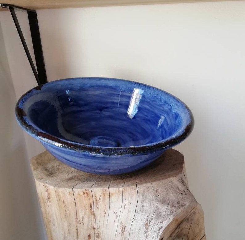 Ceramic wash basin, blue sink bowl, ceramic wash basin, ceramic sink, contemporary light blue sink, round ceramic sink, blue bathroom sink image 9