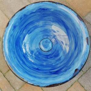 Ceramic wash basin, blue sink bowl, ceramic wash basin, ceramic sink, contemporary light blue sink, round ceramic sink, blue bathroom sink image 3