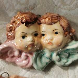 Ceramic little angels, couple of little angels for the bed, ceramic angels, small angels to give as gifts, little angels to hang, angel image 6