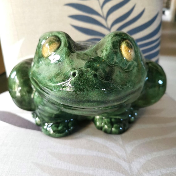 Keramik-Teichfrosch, Gartenfrosch, großer Gartenfrosch, lustige Gartendekorationen