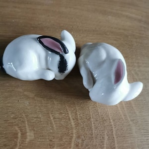 Ceramic bunnies, italian favors, white bunnies, birth favors,children favors, baptism favors, hand-painted bunnies favors