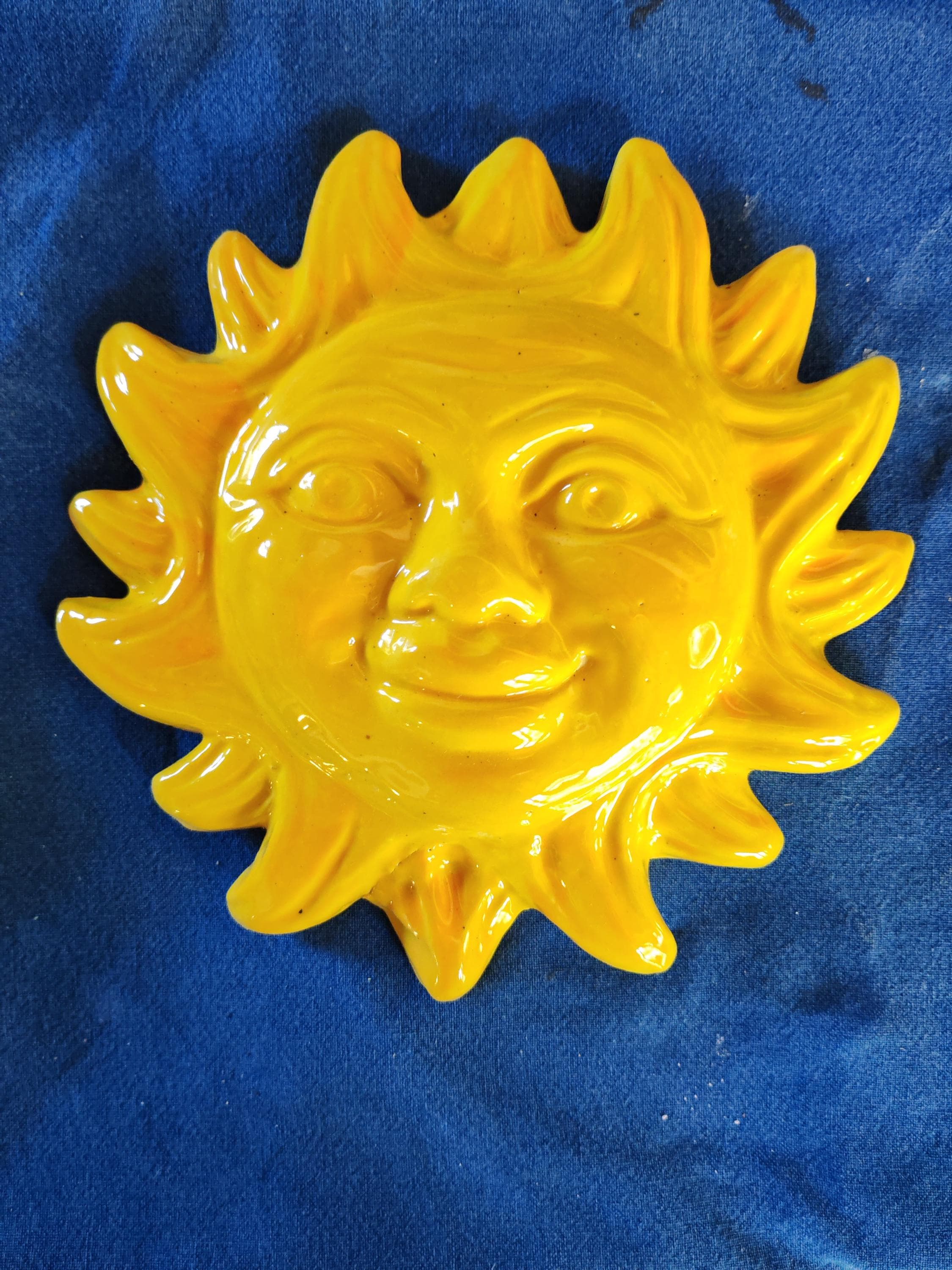 Ceramic Sun Plaques, Wall Decor Sun, Ceramic Sun Face, Sun and